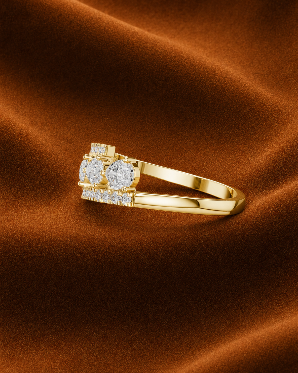 Five Pear Pavé Ring by MONICONIC