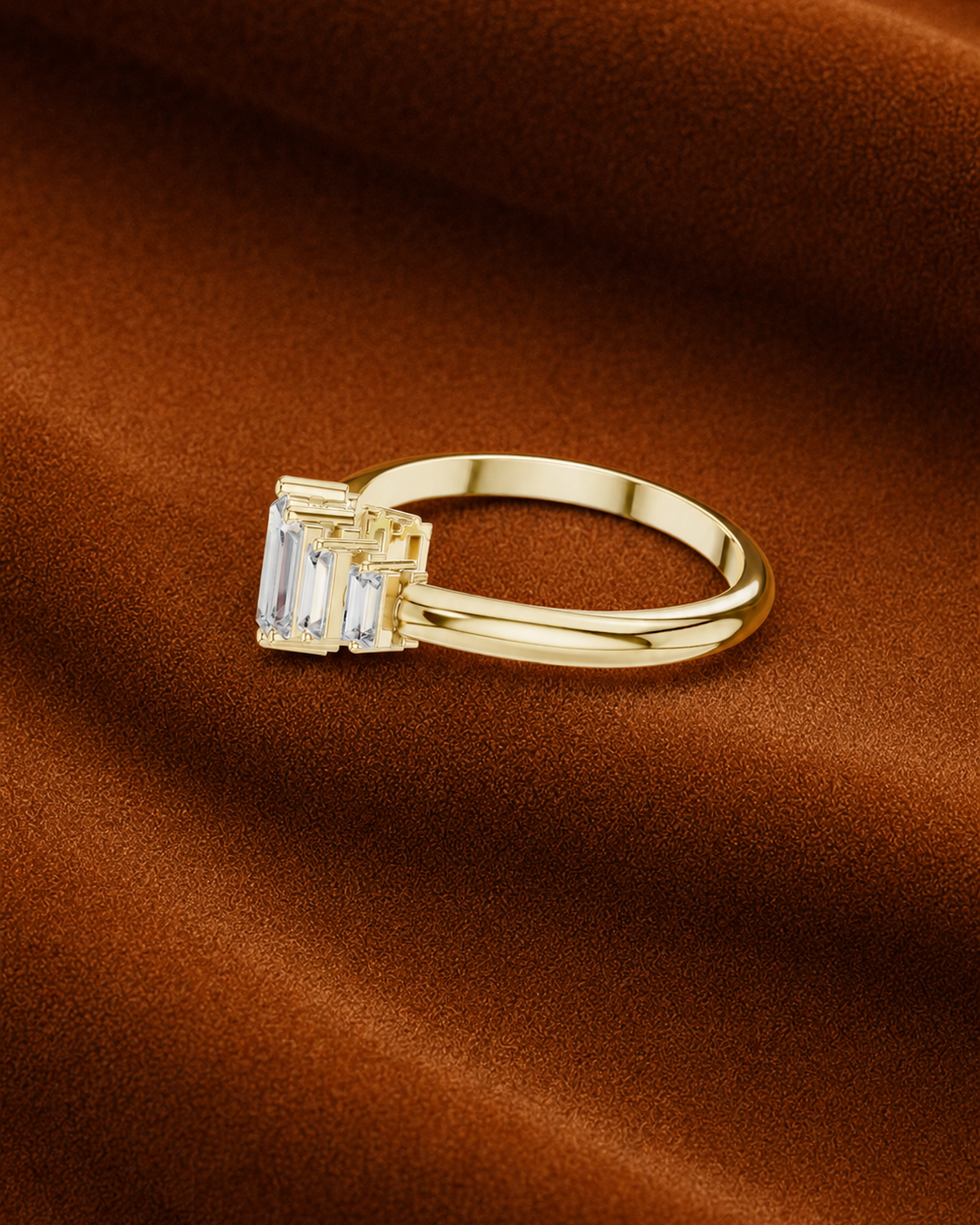 Graduated Baguette Ring by MONICONIC