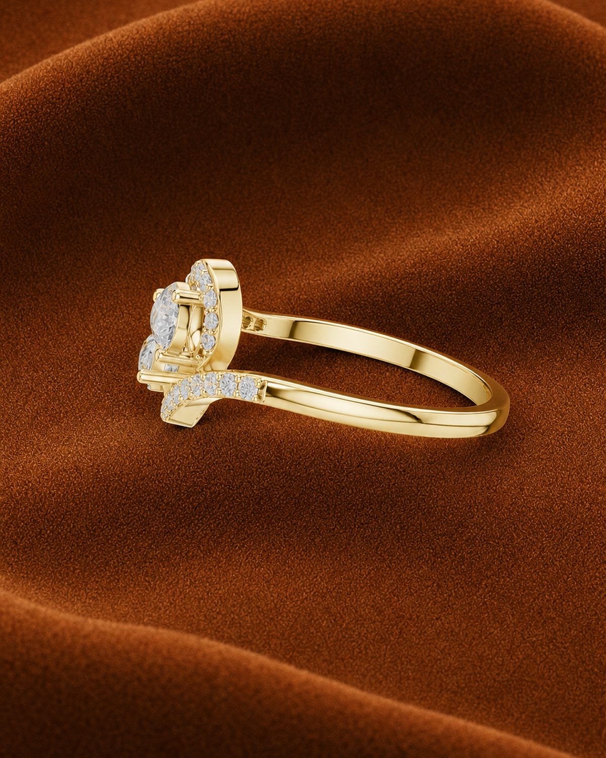 Twin Pear Bypass Ring by MONICONIC