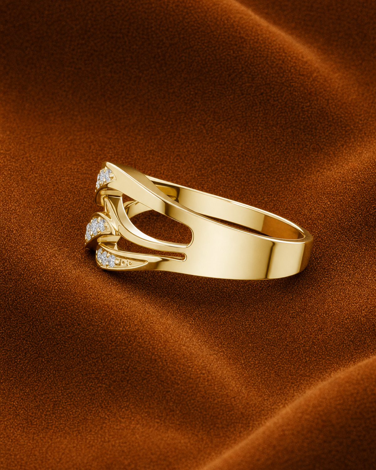 Triple Leaf Crossover Ring by MONICONIC