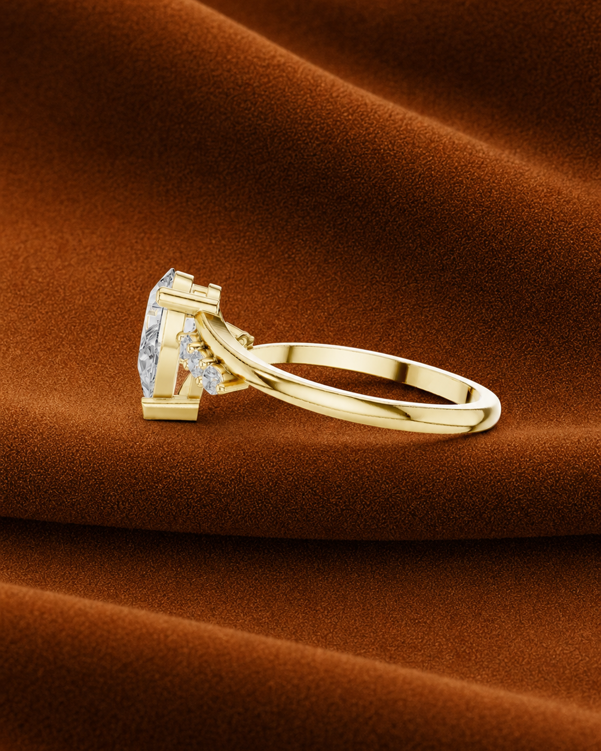 Pear Cut Split Shoulder Ring by MONICONIC
