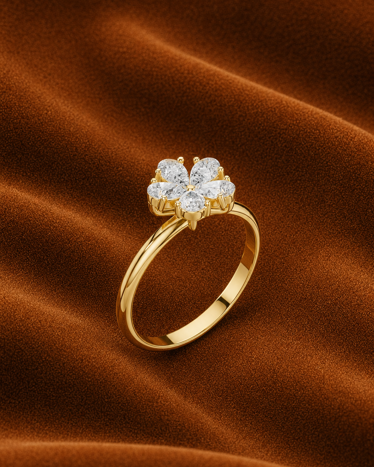 Pear Rosette Ring by MONICONIC