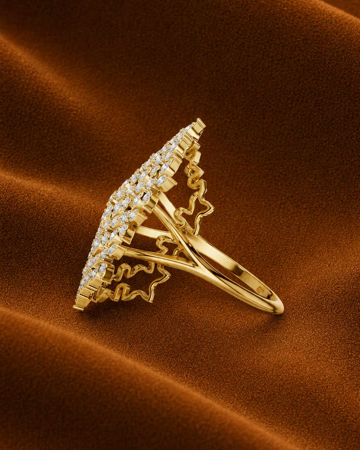 Floral Lattice Medallion Ring by MONICONIC