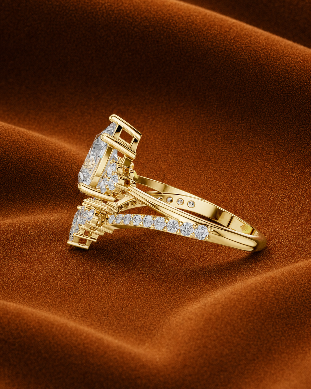 Pear Crown Cluster Ring by MONICONIC