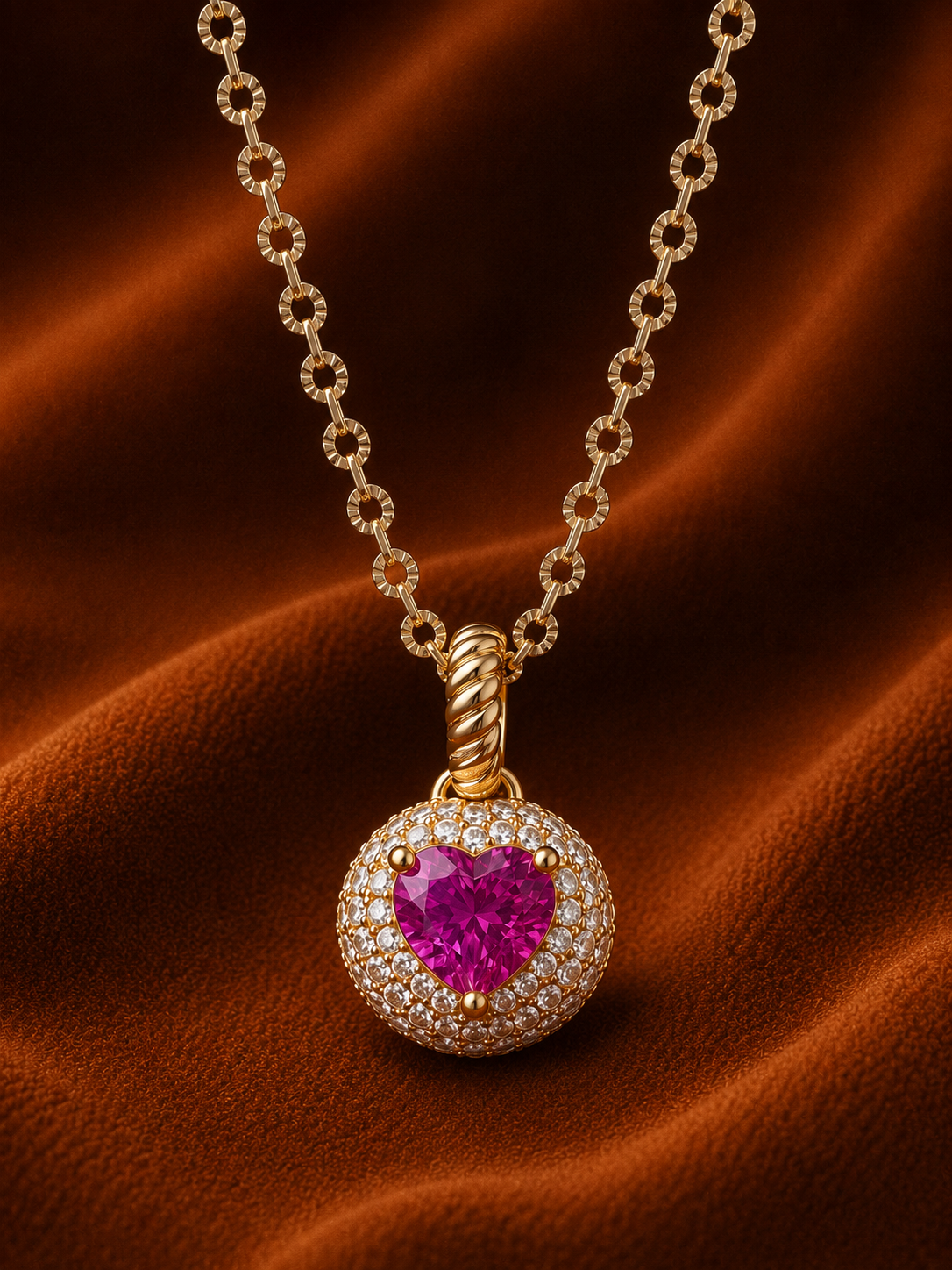 Heart Halo Gemstone Pendant