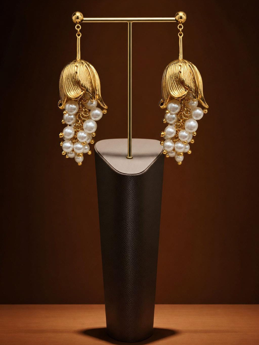 Cascade Bloom Pearl Drop Earrings