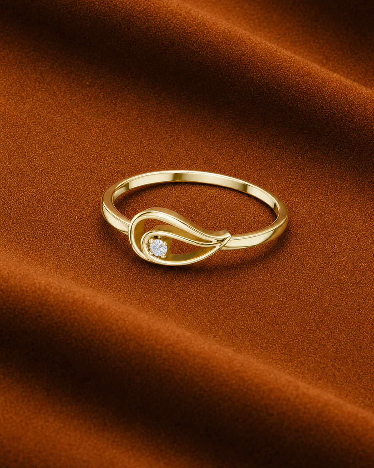 Teardrop Swirl Ring by MONICONIC
