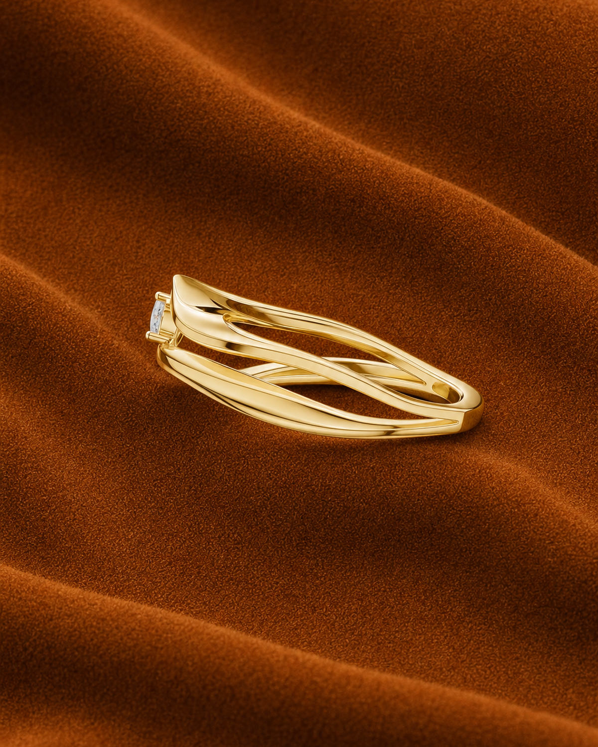 Bypass Solitaire Ring by MONICONIC