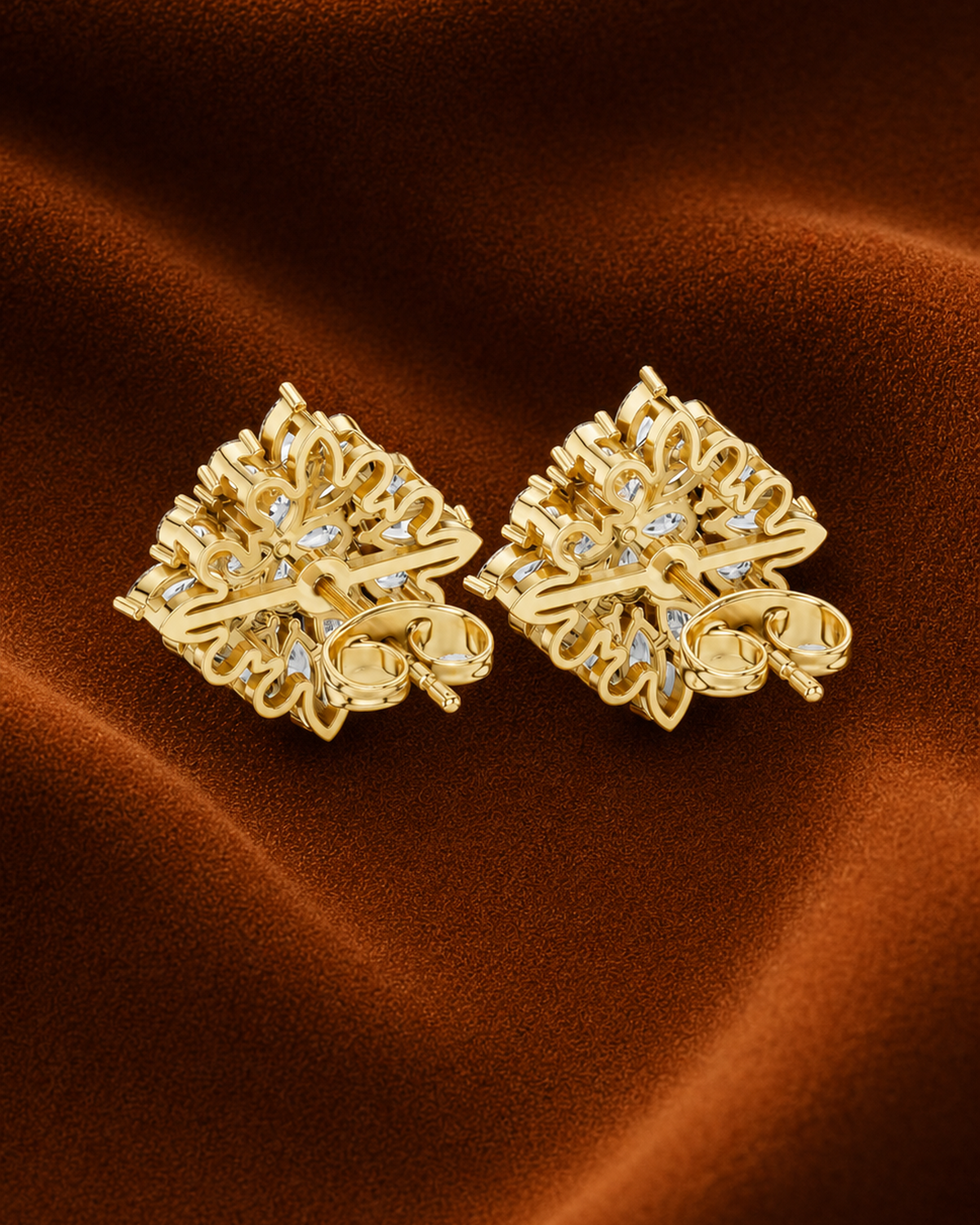 Rosette Diamond Stud Earrings by MONICONIC