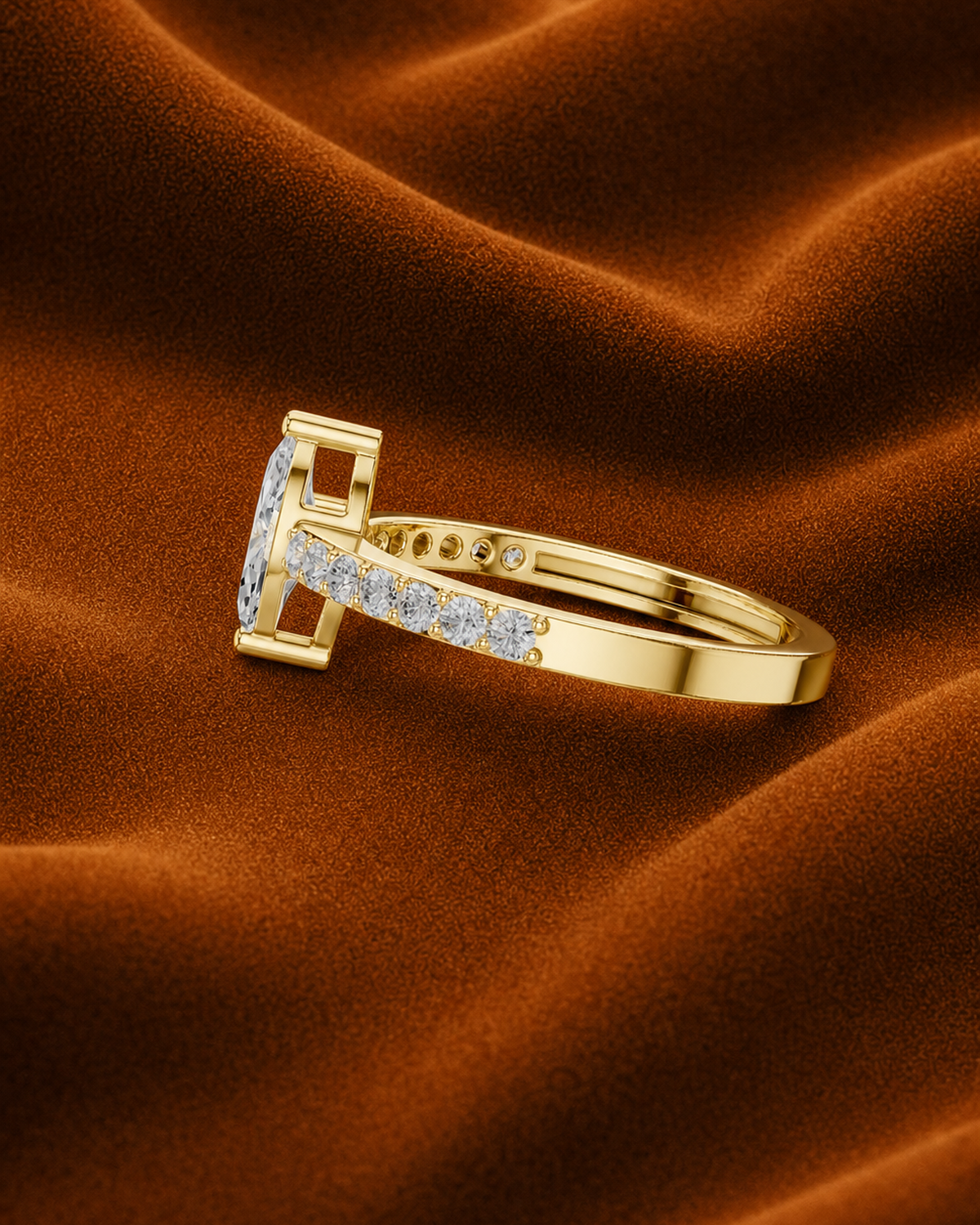 Marquise Collet Pavé Ring by MONICONIC