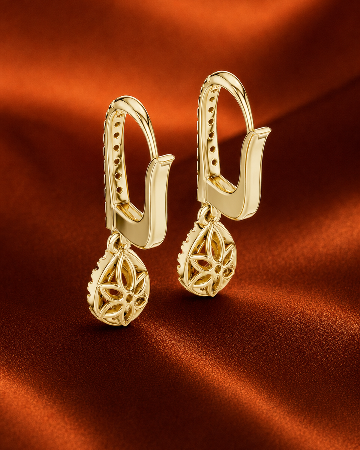 Pavé Bar Pear Drop Earrings by MONICONIC