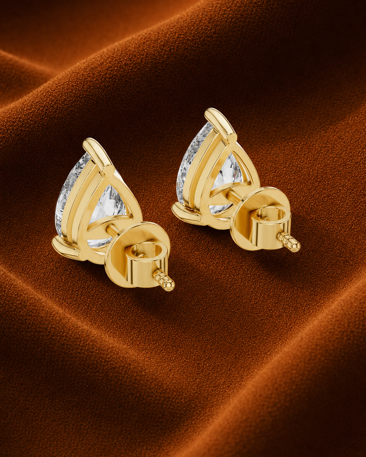 Pear Lab Grown Diamond Stud Earrings by MONICONIC