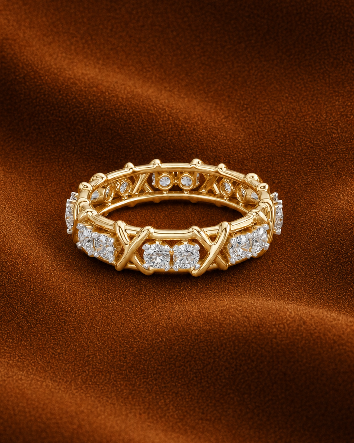 X Motif Eternity Band by MONICONIC