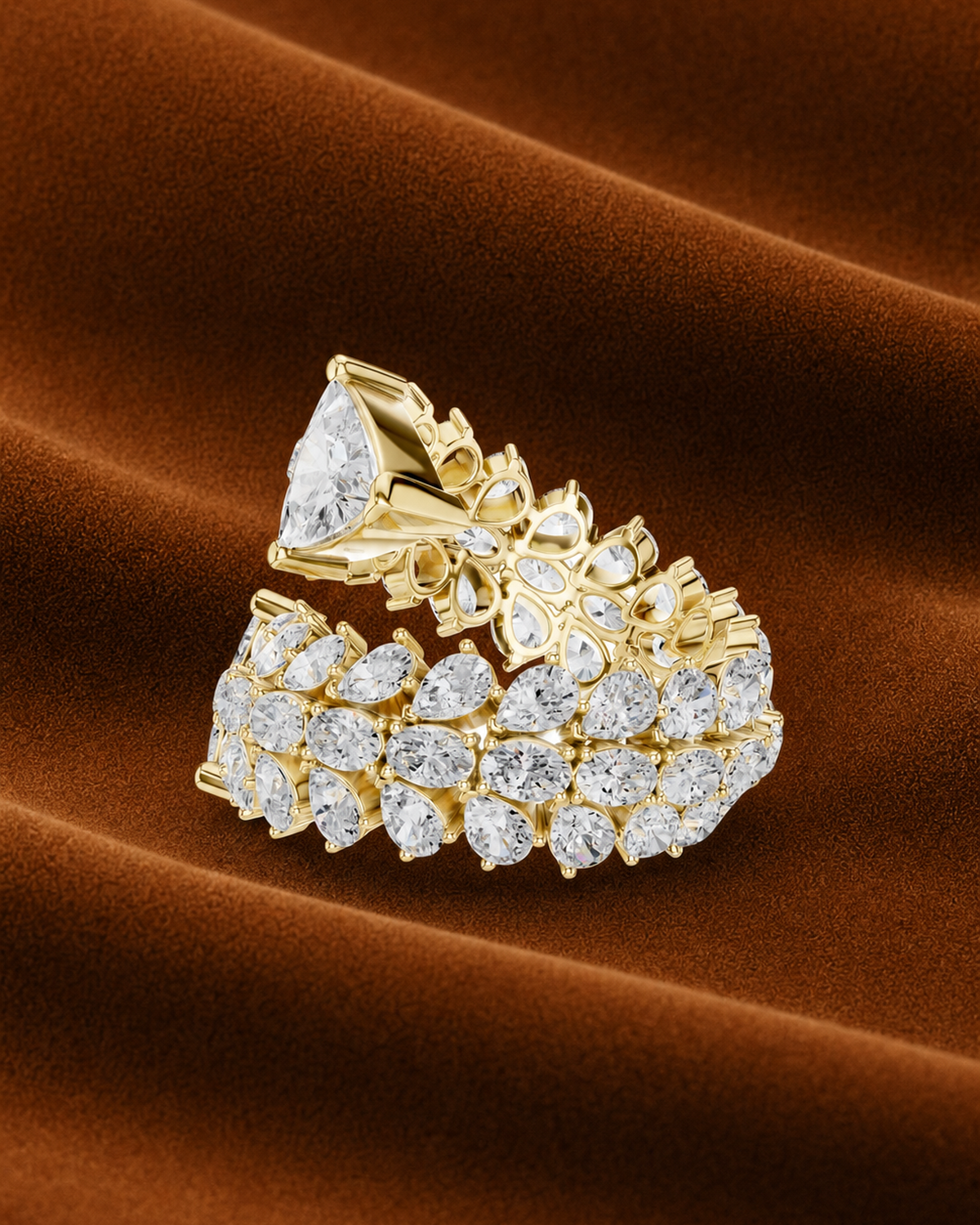 Twin Trillion Bypass Ring by MONICONIC