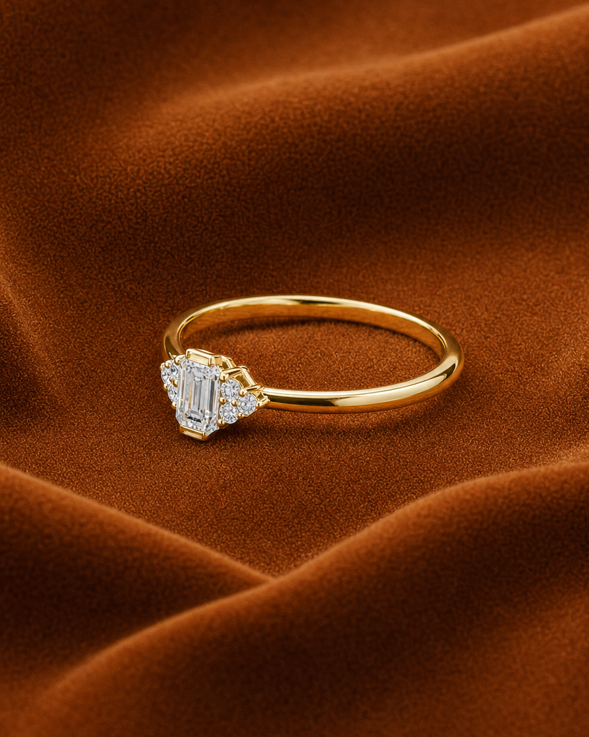 Emerald-Cut Cluster Ring by MONICONIC