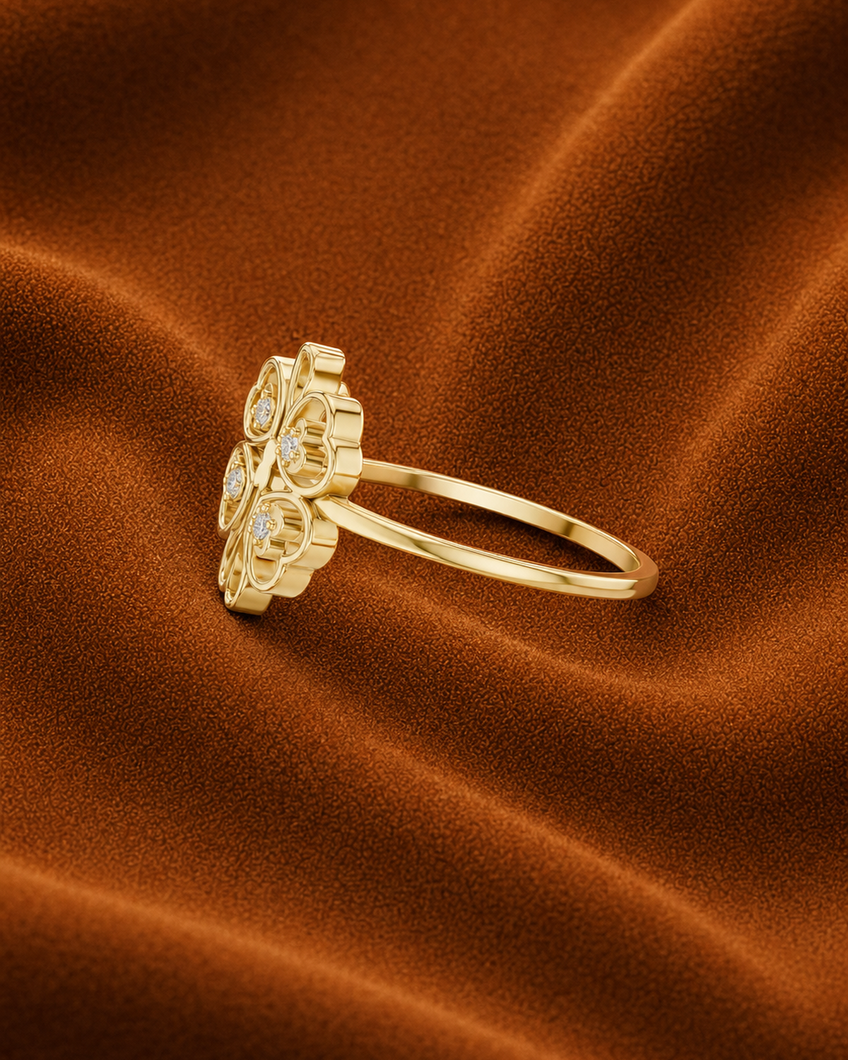Heart Quatrefoil Ring by MONICONIC