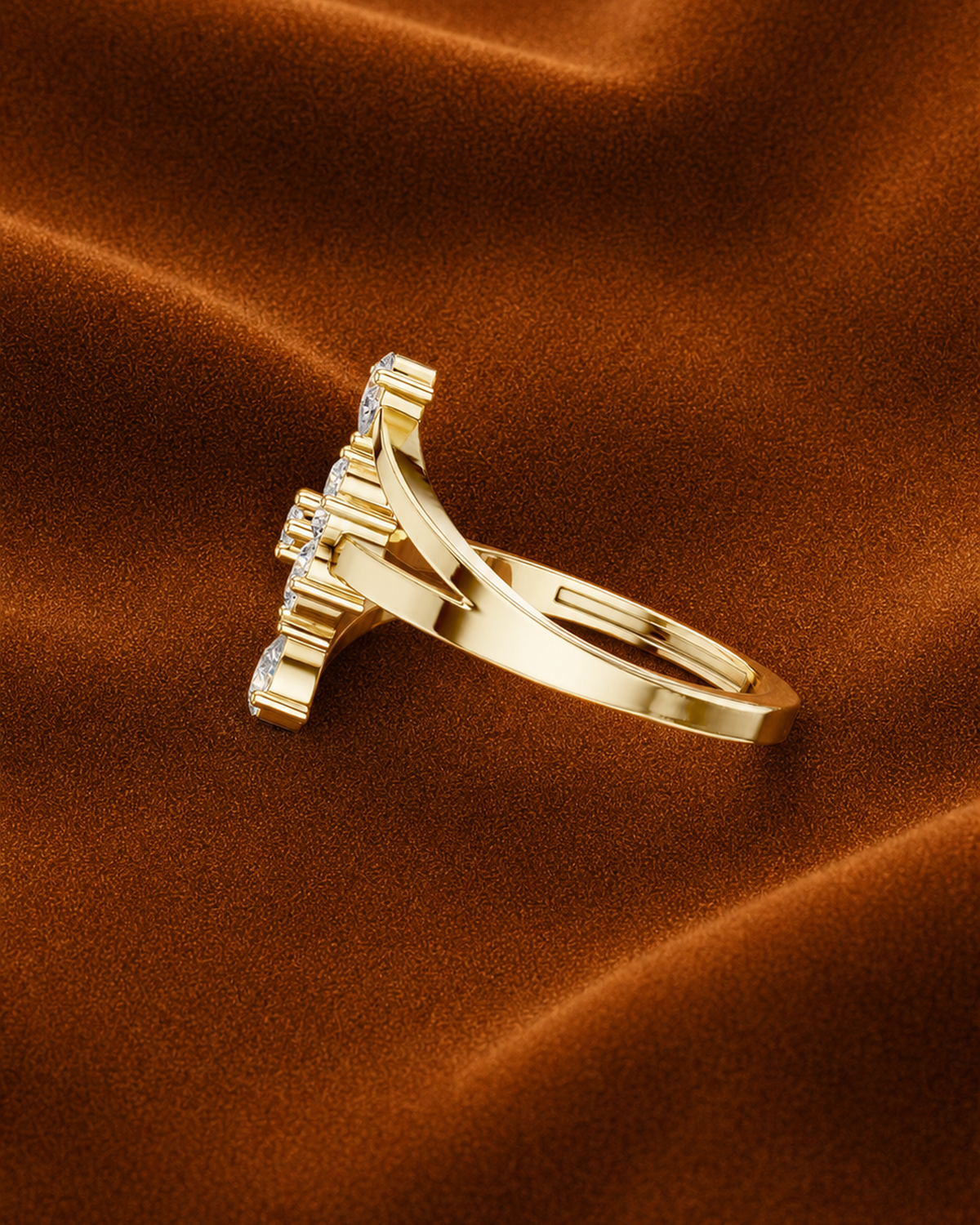 Pear Accent Floral Ring by MONICONIC