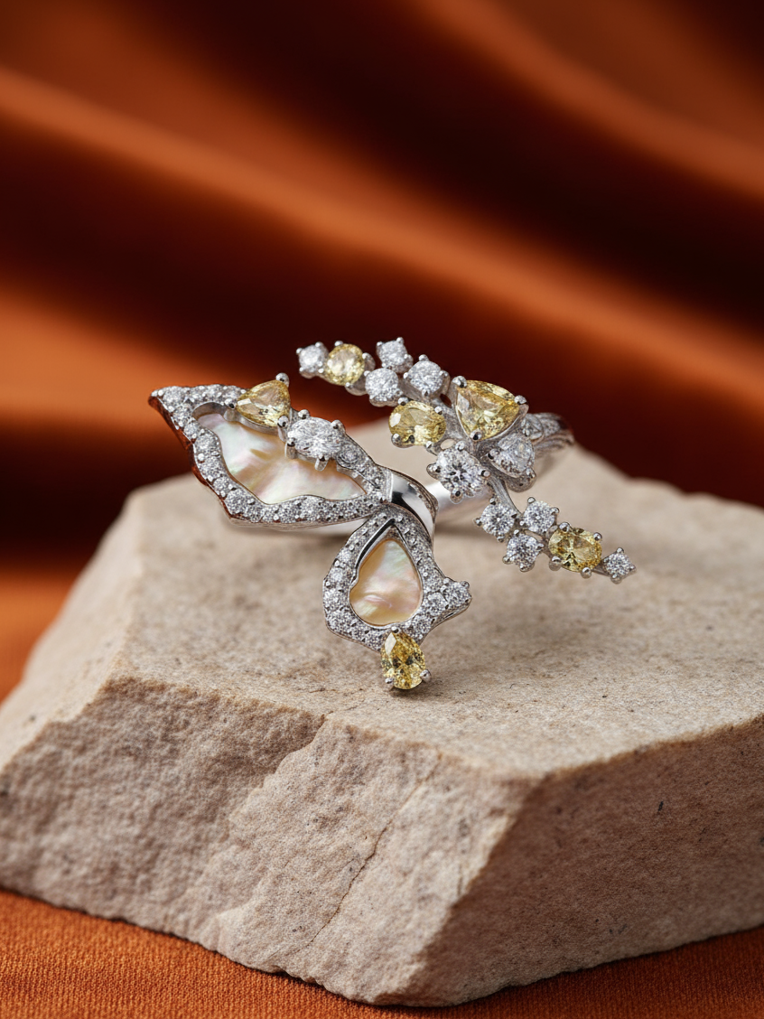 Butterfly Bloom Rose Ring