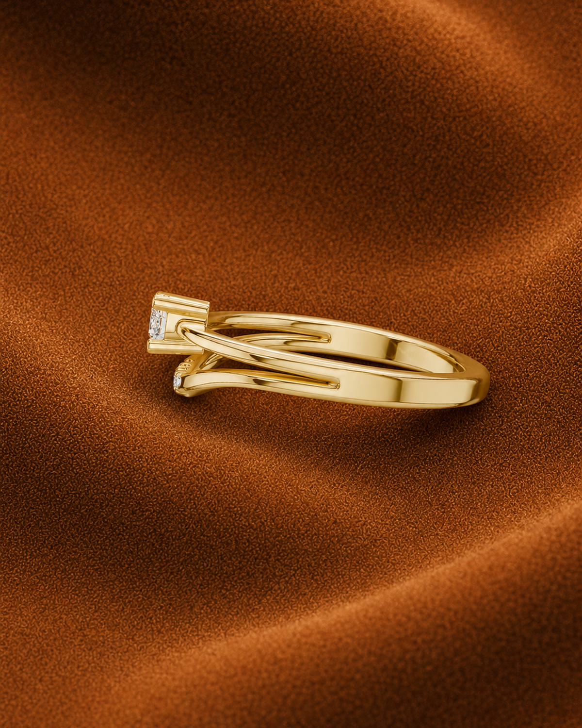Arc Pavé Solitaire Ring by MONICONIC