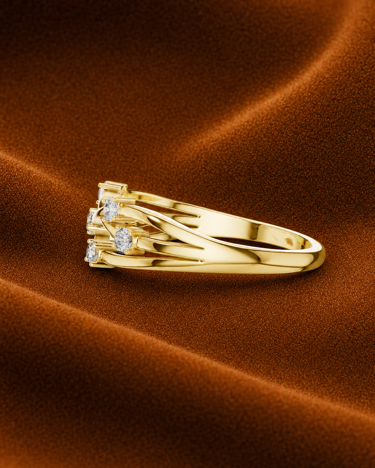 Crisscross Diamond Band by MONICONIC