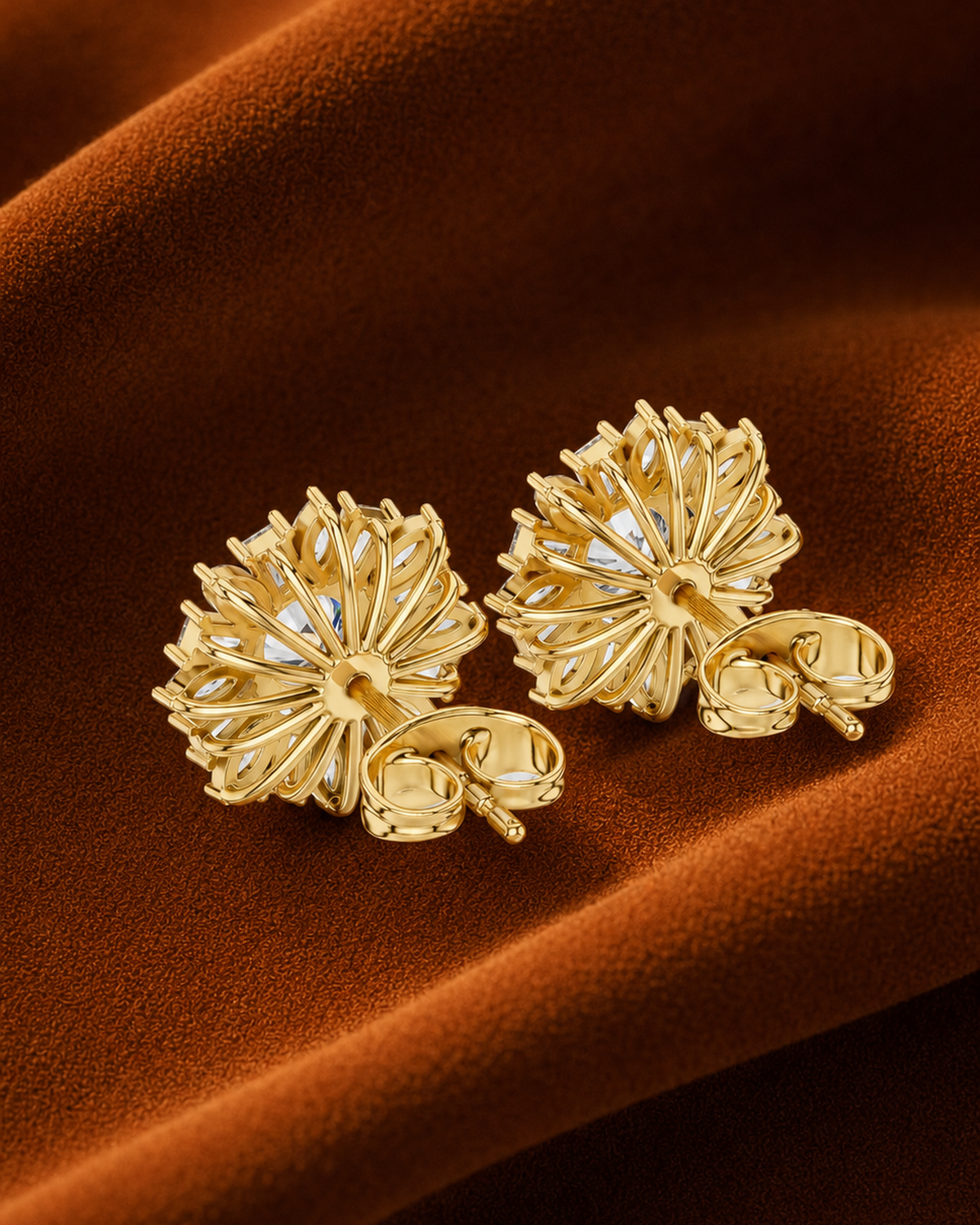 Sunburst Diamond Stud Earrings by MONICONIC