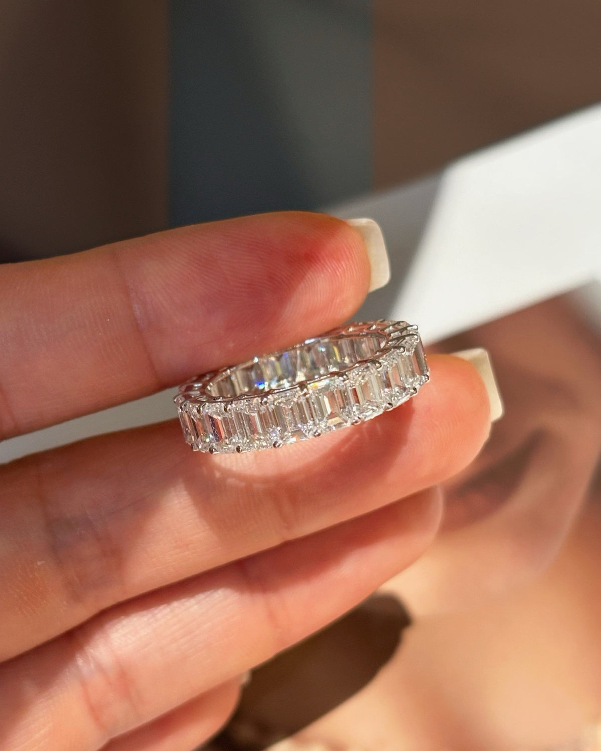 Emerald Line Eternity Ring by MONICONIC