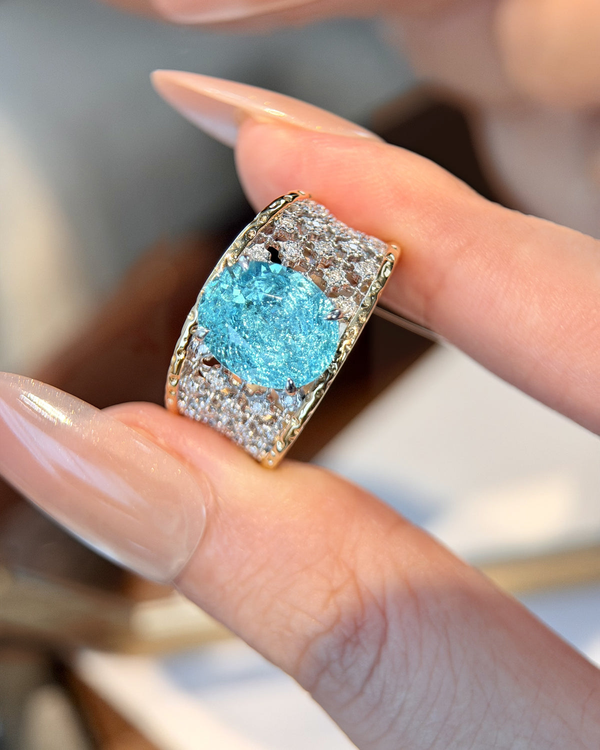 Marin Oval Paraiba Ring by MONICONIC