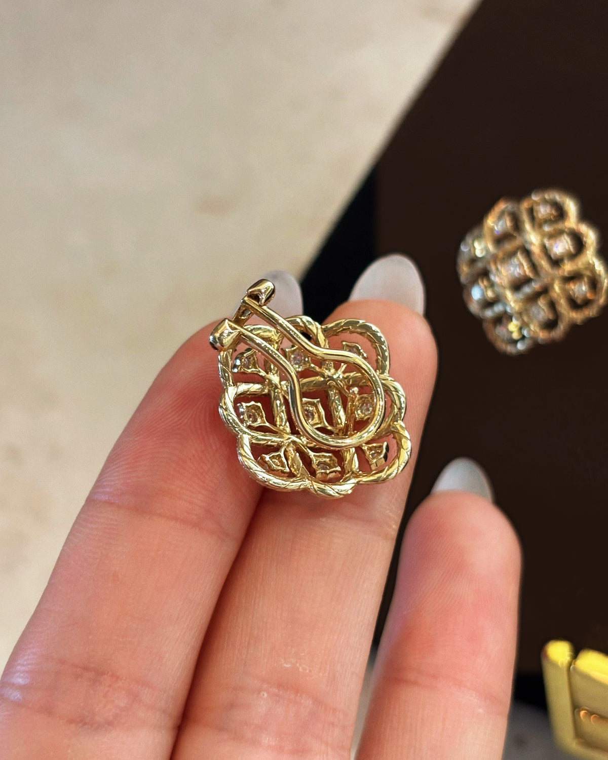 Rope Quatrefoil Stud Earrings by MONICONIC