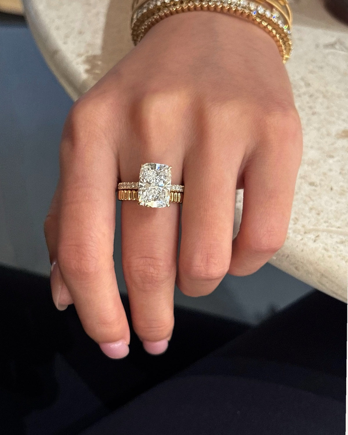 Cushion Pavé Ring by MONICONIC