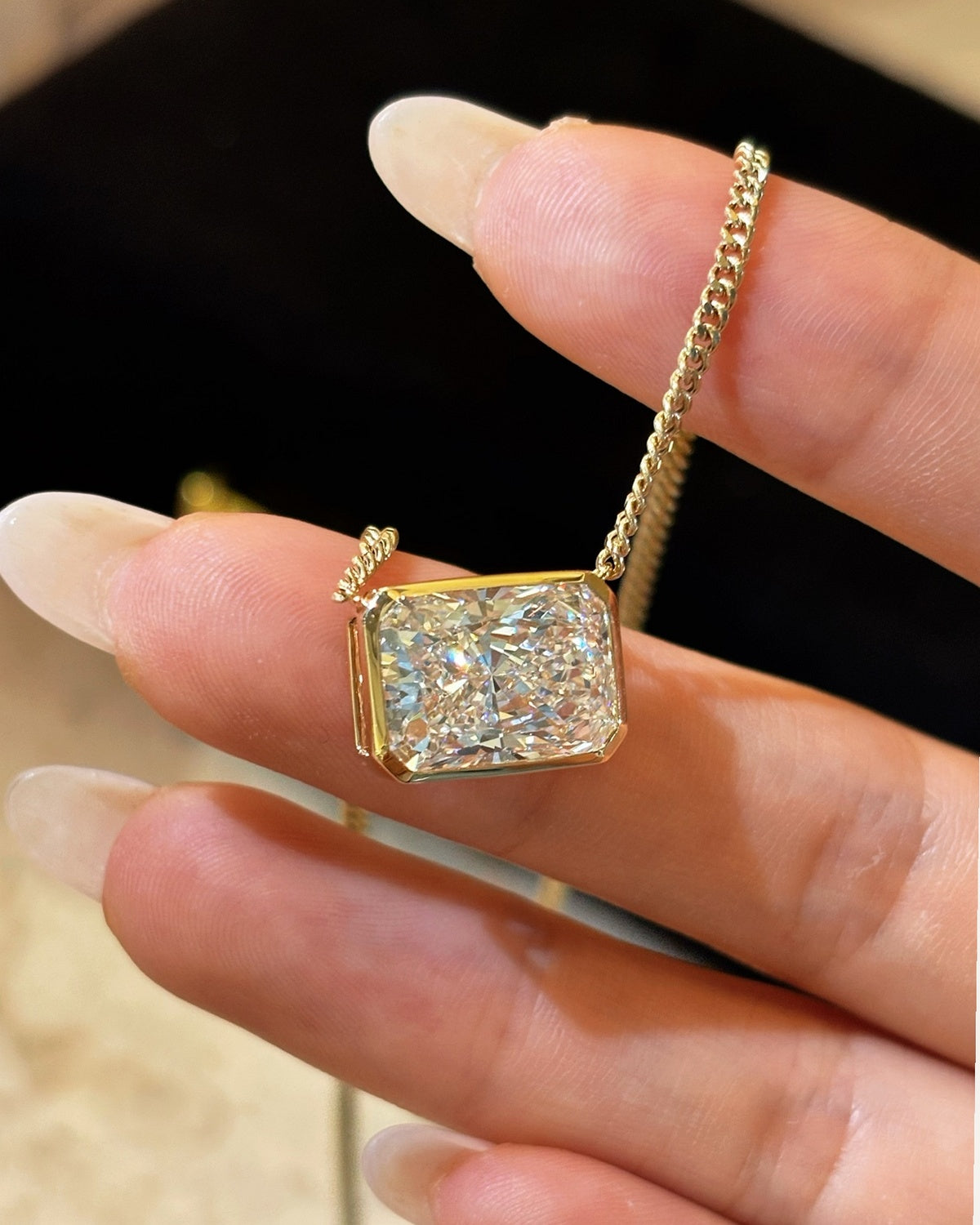 Edge Bezel Necklace by MONICONIC