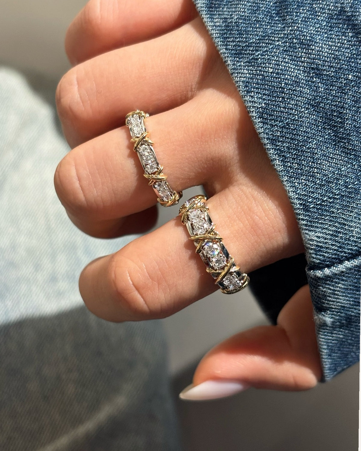 X Lattice Eternity Ring by MONICONIC