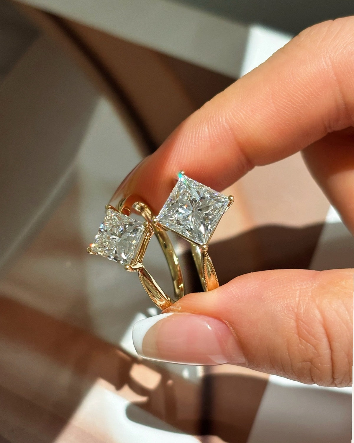 Prism Square Solitaire Ring by MONICONIC