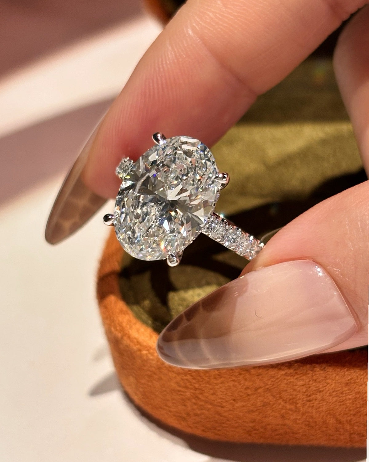 Oval Pavé Solitaire Ring by MONICONIC