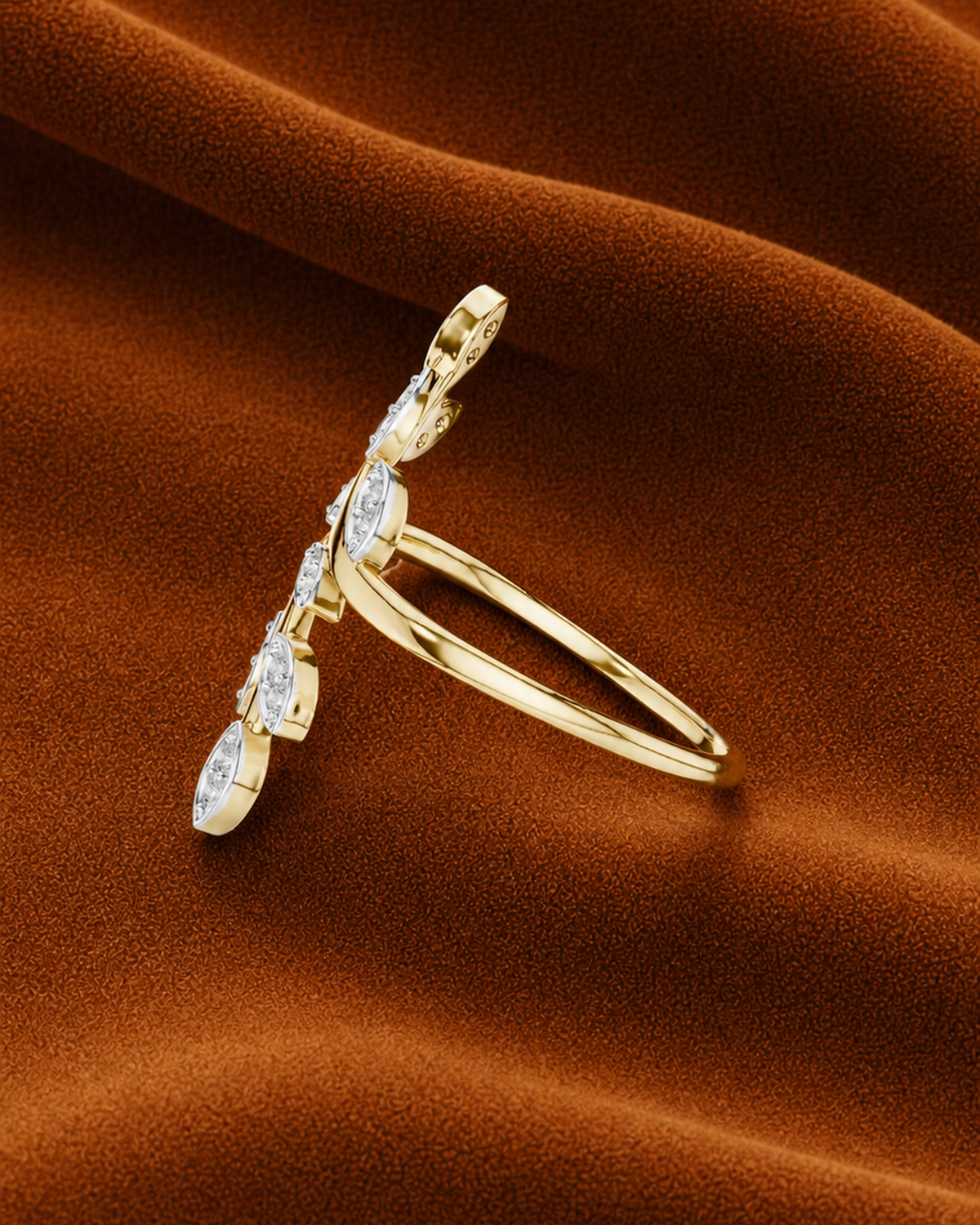 Leaf Vine Bypass Ring by MONICONIC