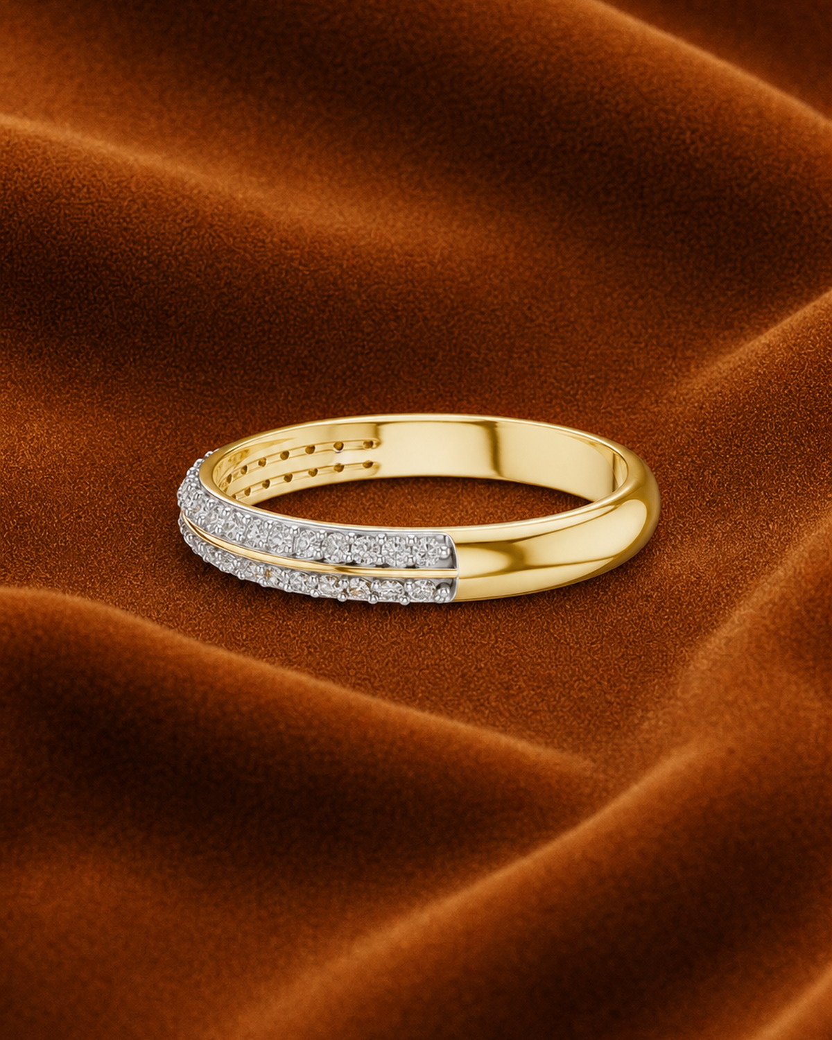 Double Pavé Diamond Band by MONICONIC