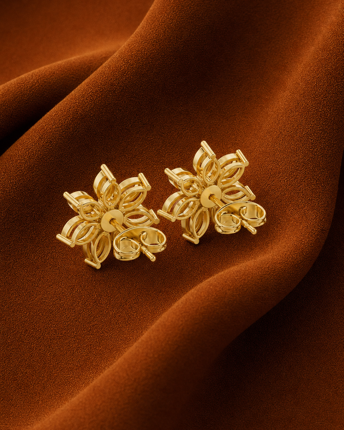 Marquise Flower Diamond Studs by MONICONIC