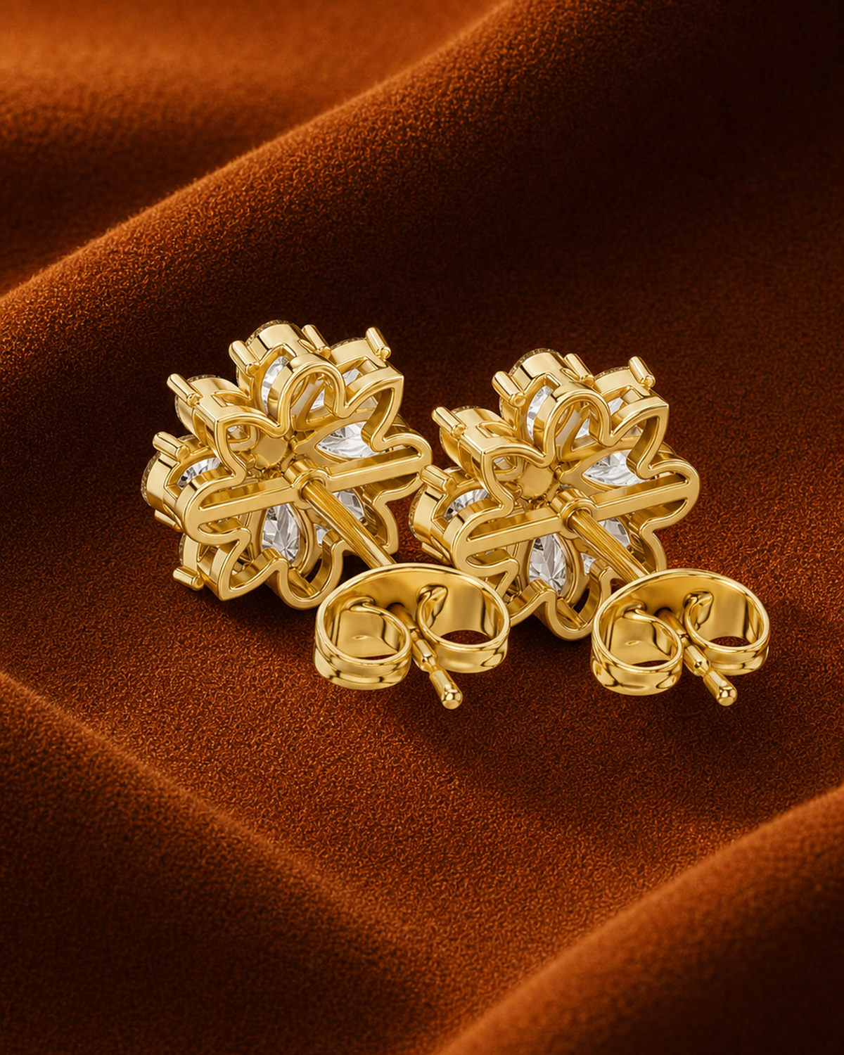 Lab-Grown Diamond Rosette Stud Earrings by MONICONIC