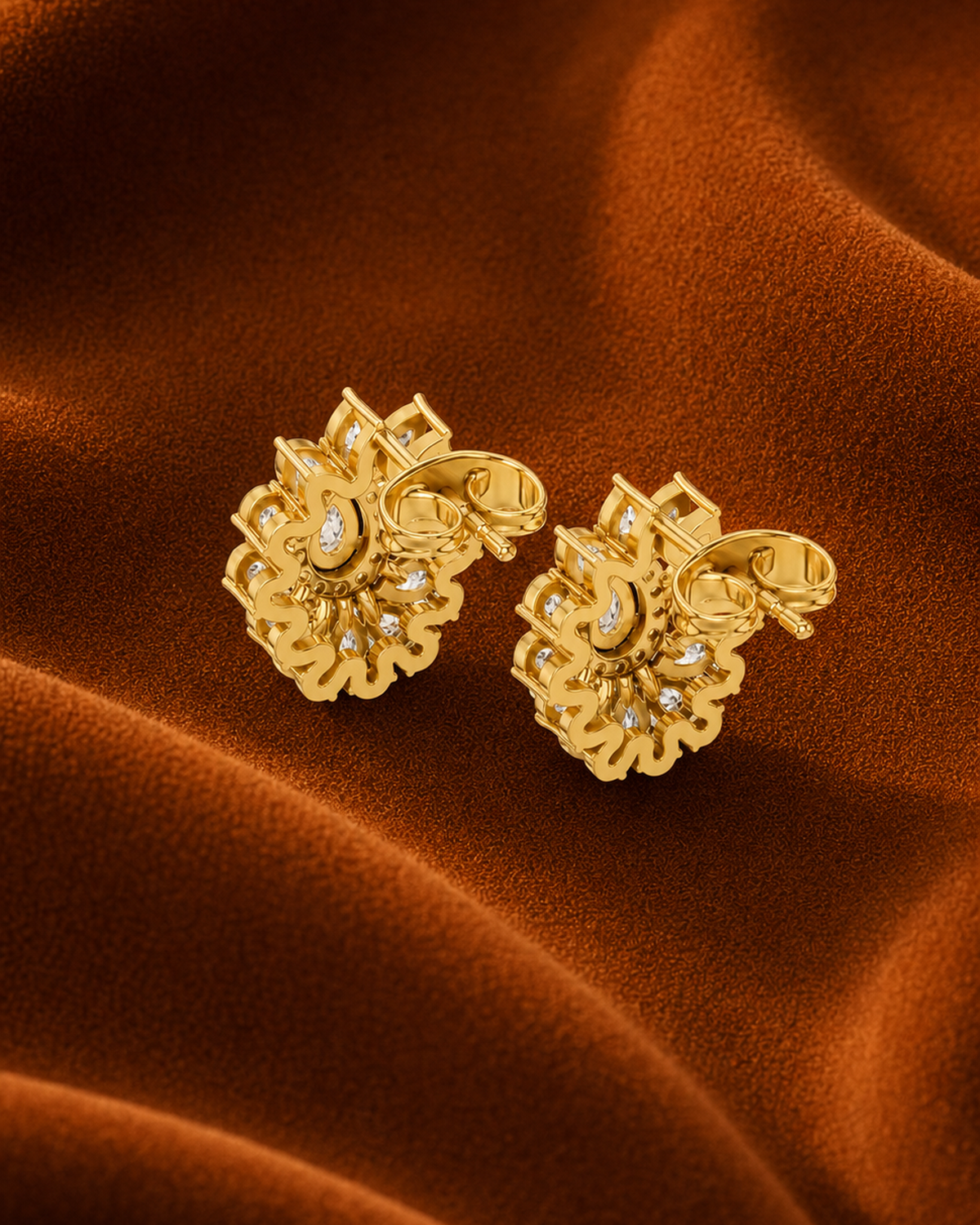 Pear Halo Cluster Studs by MONICONIC