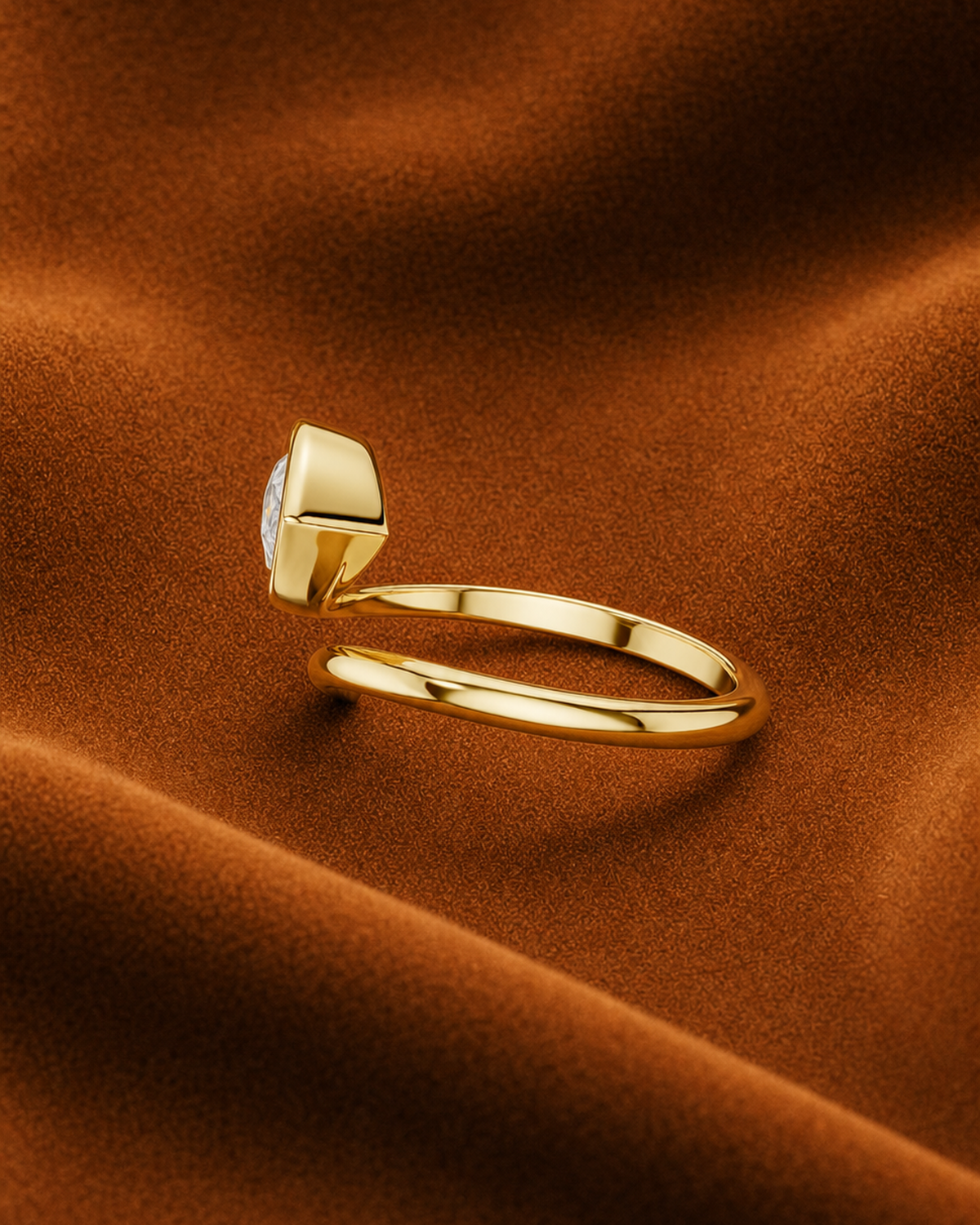 East West Pear Bezel Ring by MONICONIC