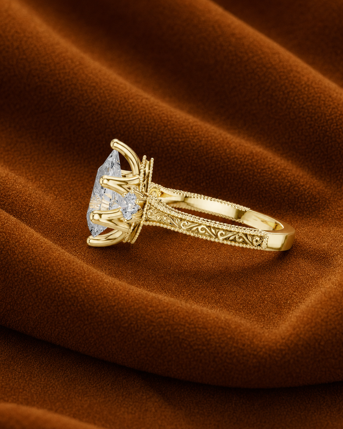 Pear Three Stone Ring by MONICONIC