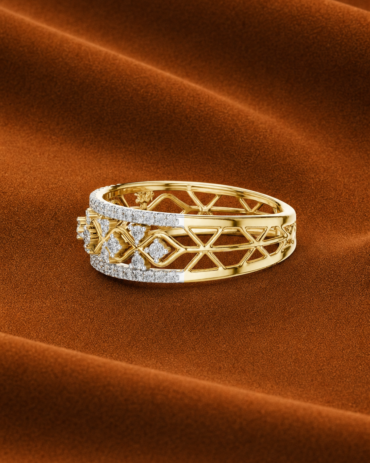 Lattice Pavé Band by MONICONIC