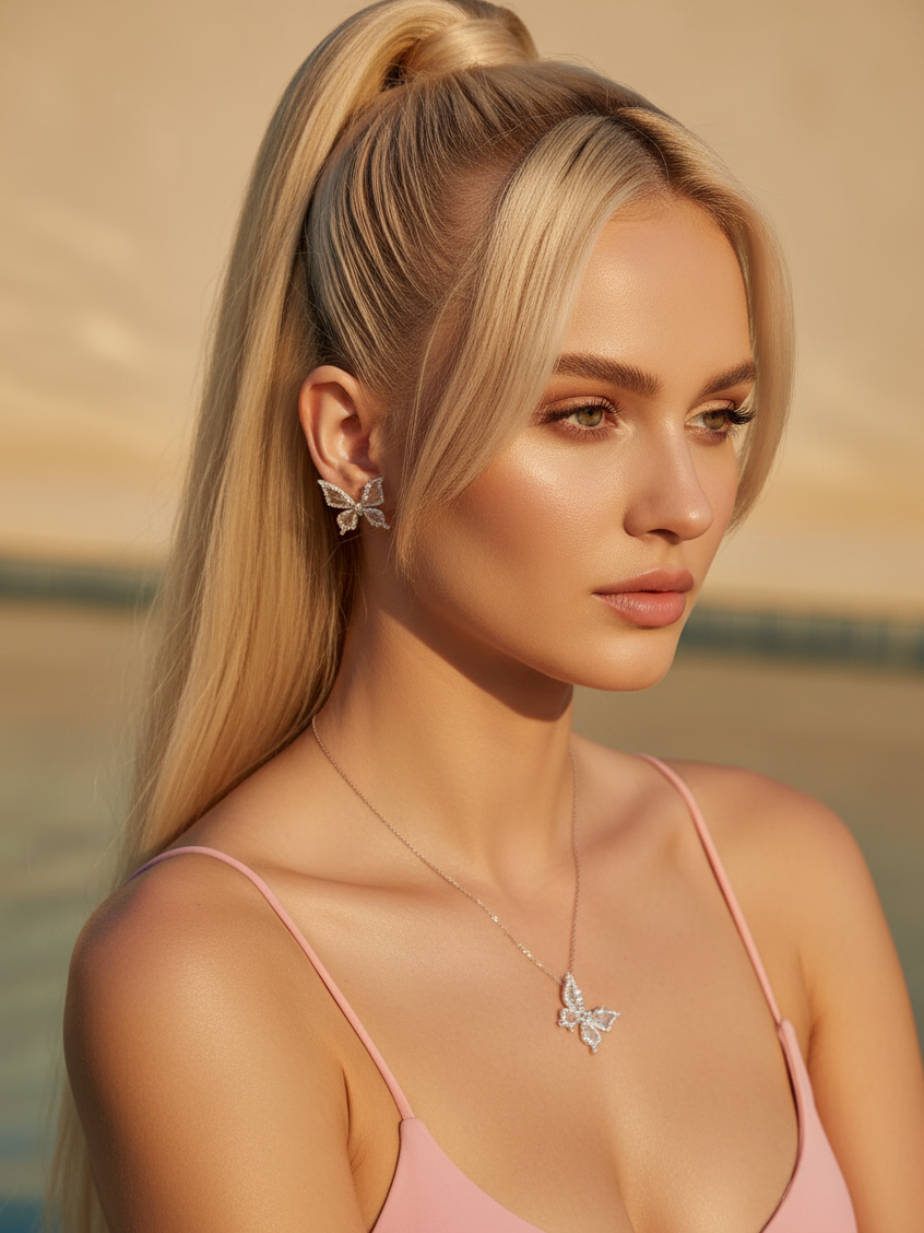 Butterfly Bloom Side Necklace