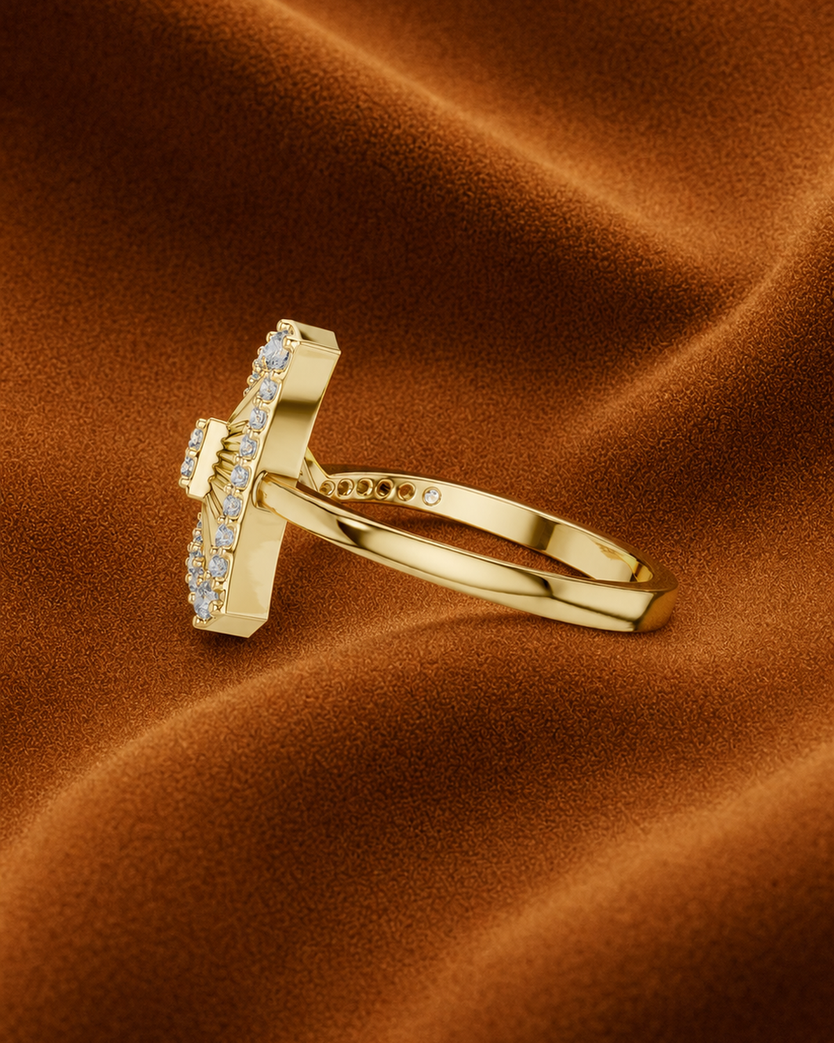 Sunburst Triangle Ring by MONICONIC