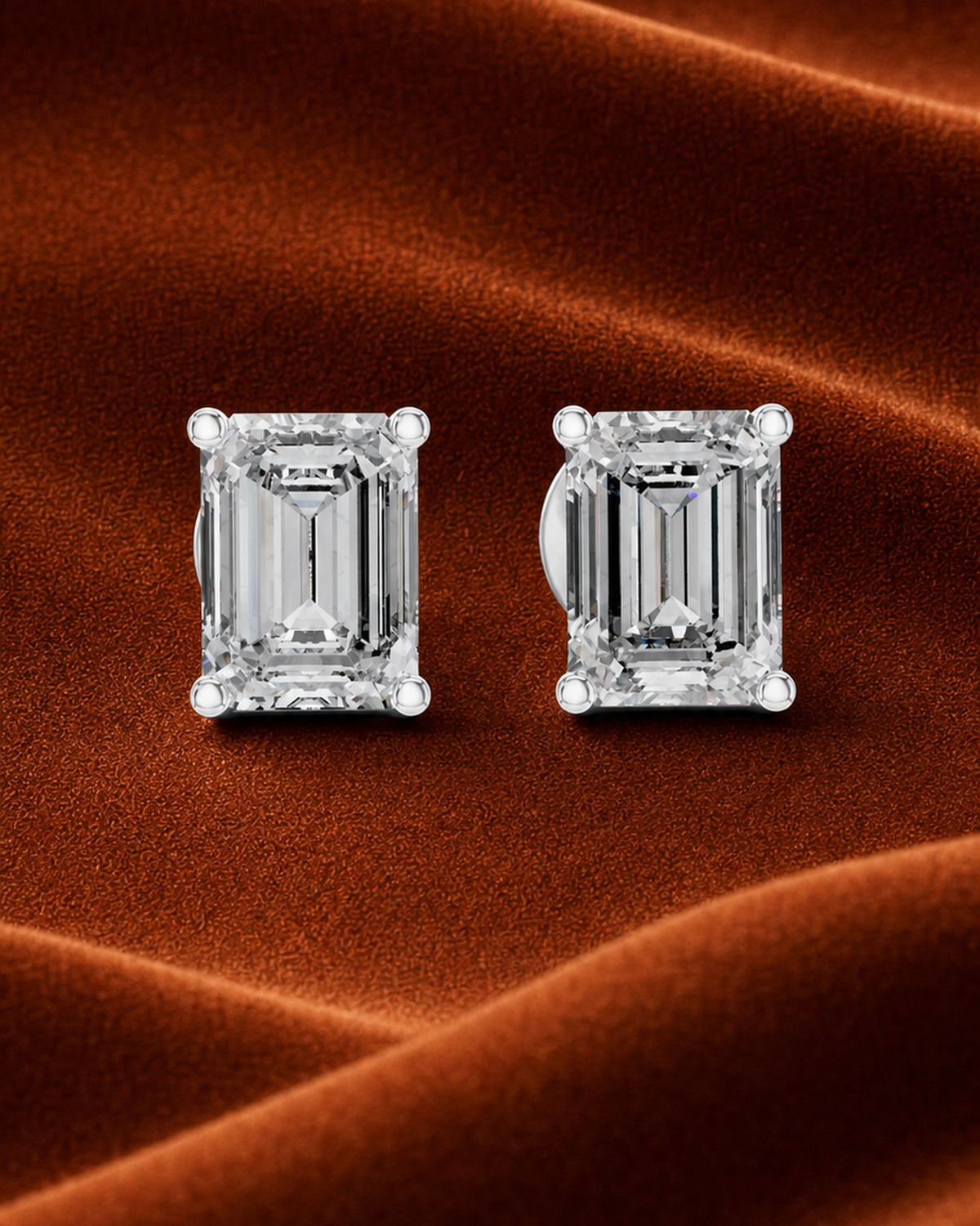Emerald-Cut Lab-Grown Diamond Stud Earrings by MONICONIC
