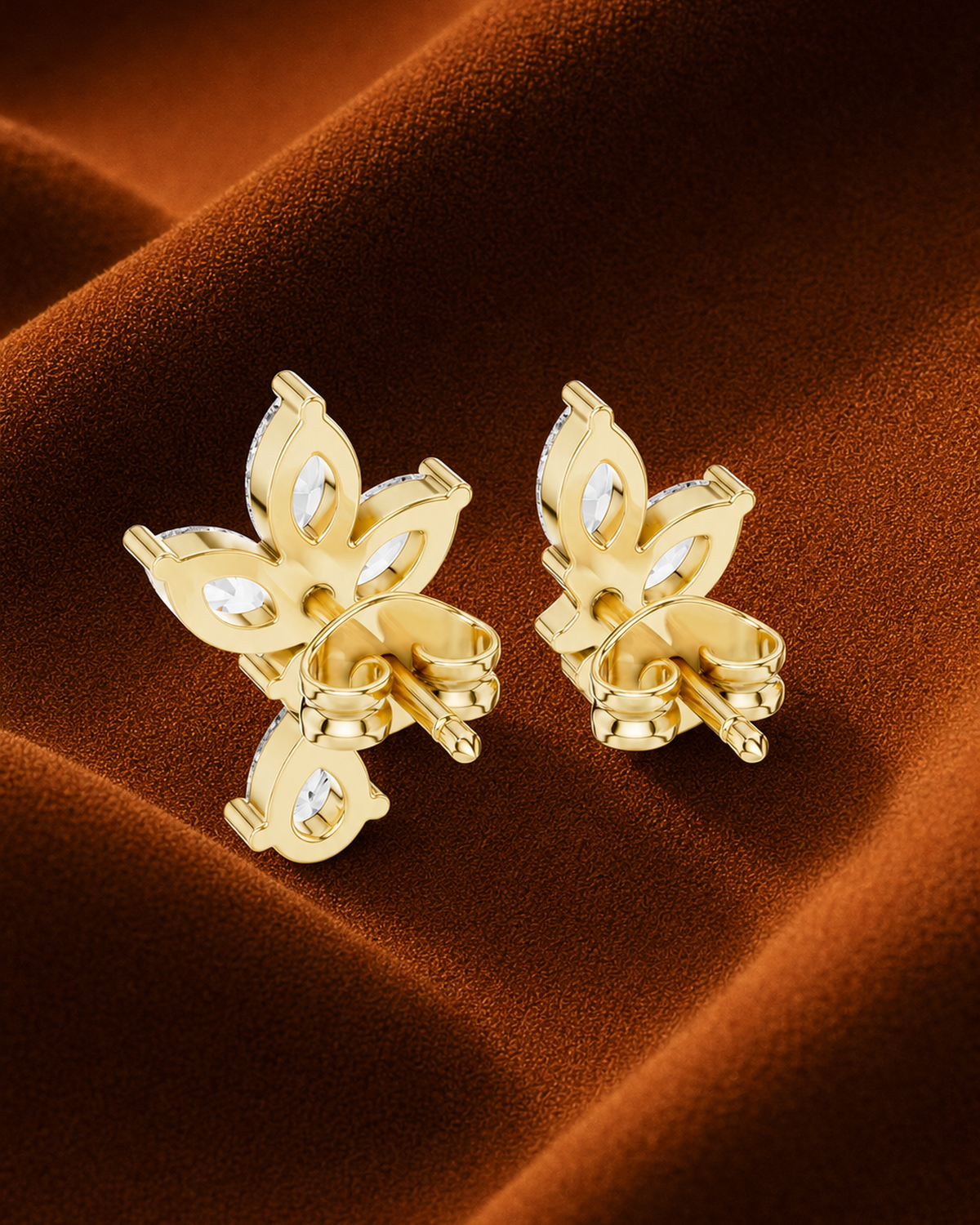 Marquise Rosette Diamond Drop Earrings by MONICONIC