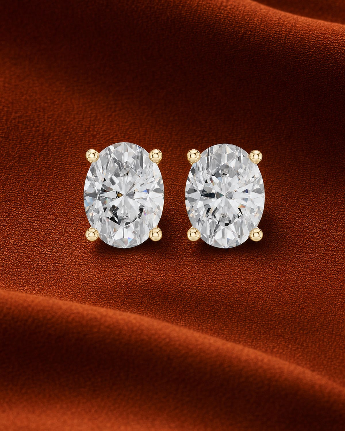 Oval Lab-Grown Diamond Stud Earrings by MONICONIC