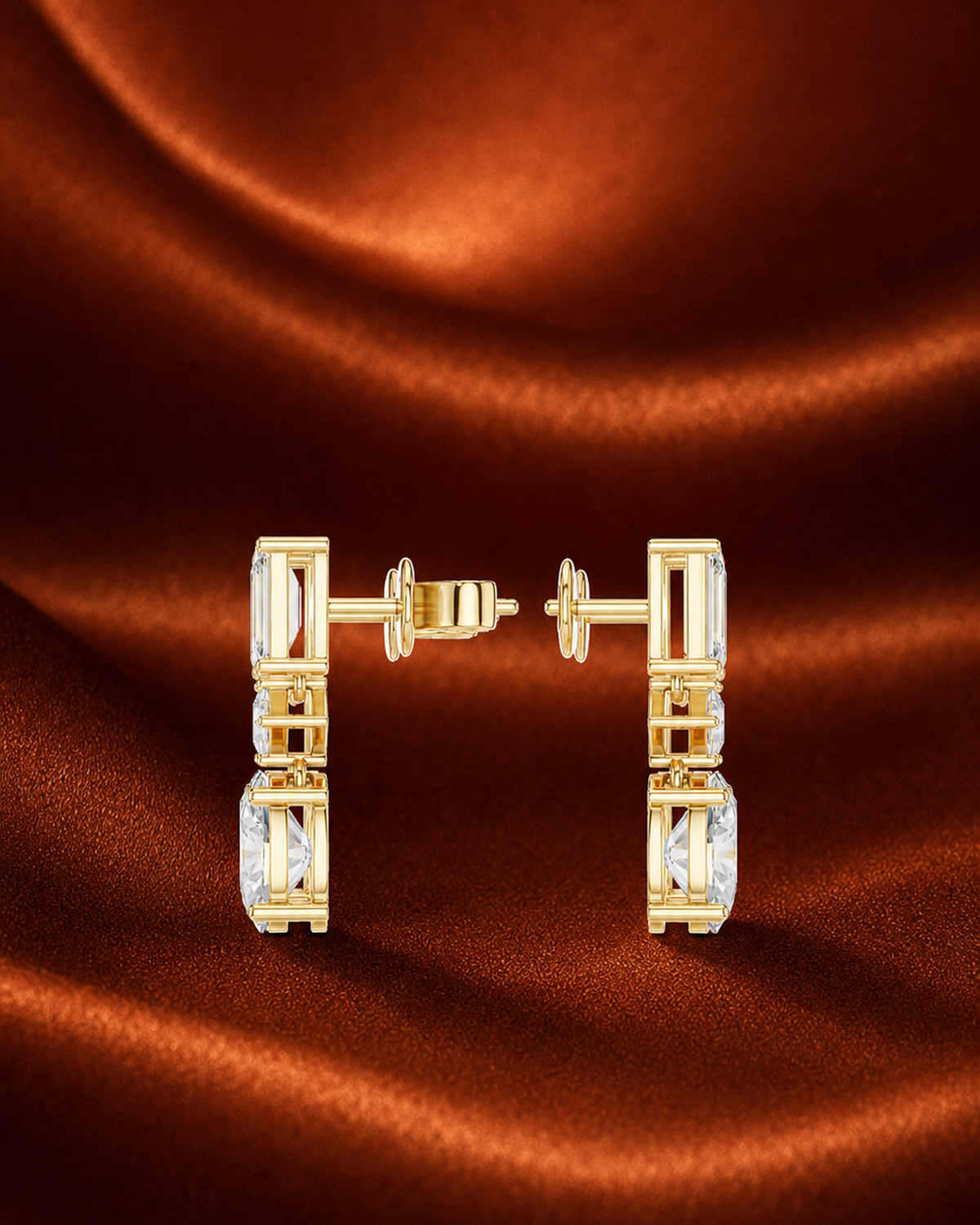 Mixed-Cut Lab-Grown Diamond Drop Earrings by MONICONIC