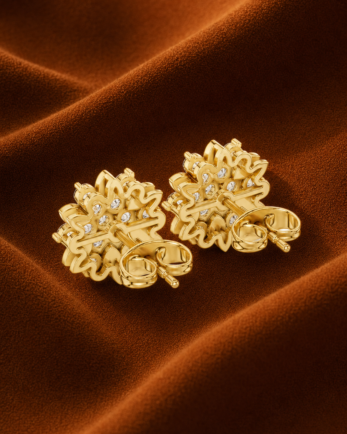 Petal Cluster Diamond Stud Earrings by MONICONIC