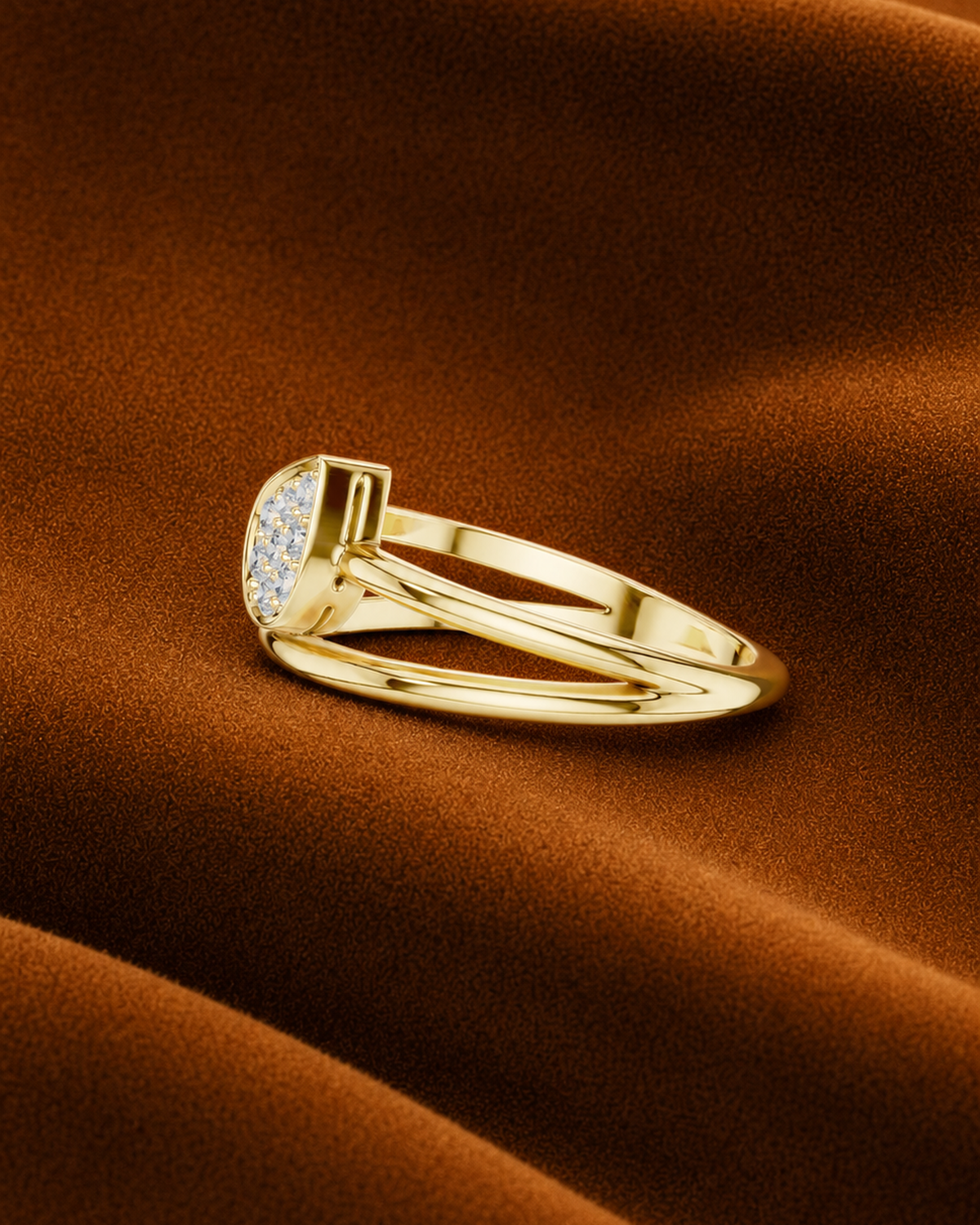 East West Pear Pavé Ring by MONICONIC