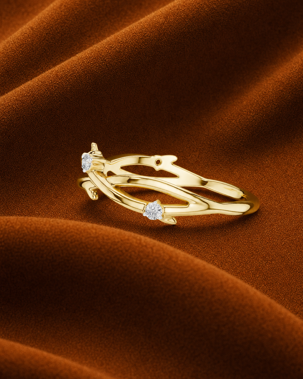 Vine Openwork Diamond Ring by MONICONIC